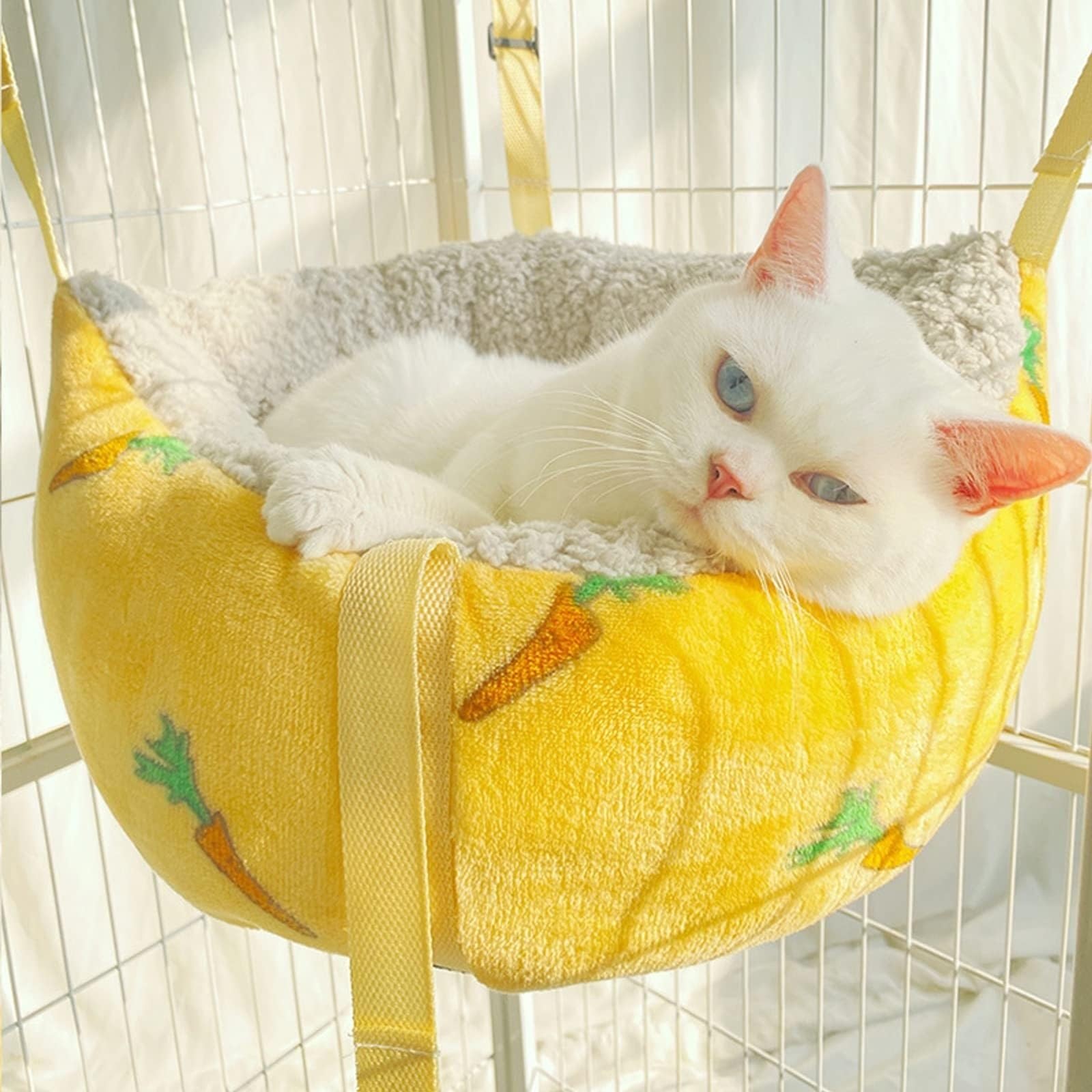 Amazon.co.jp: 猫 ハンモックケージ用 冬用 猫 ベッド吊り下げ 安定感