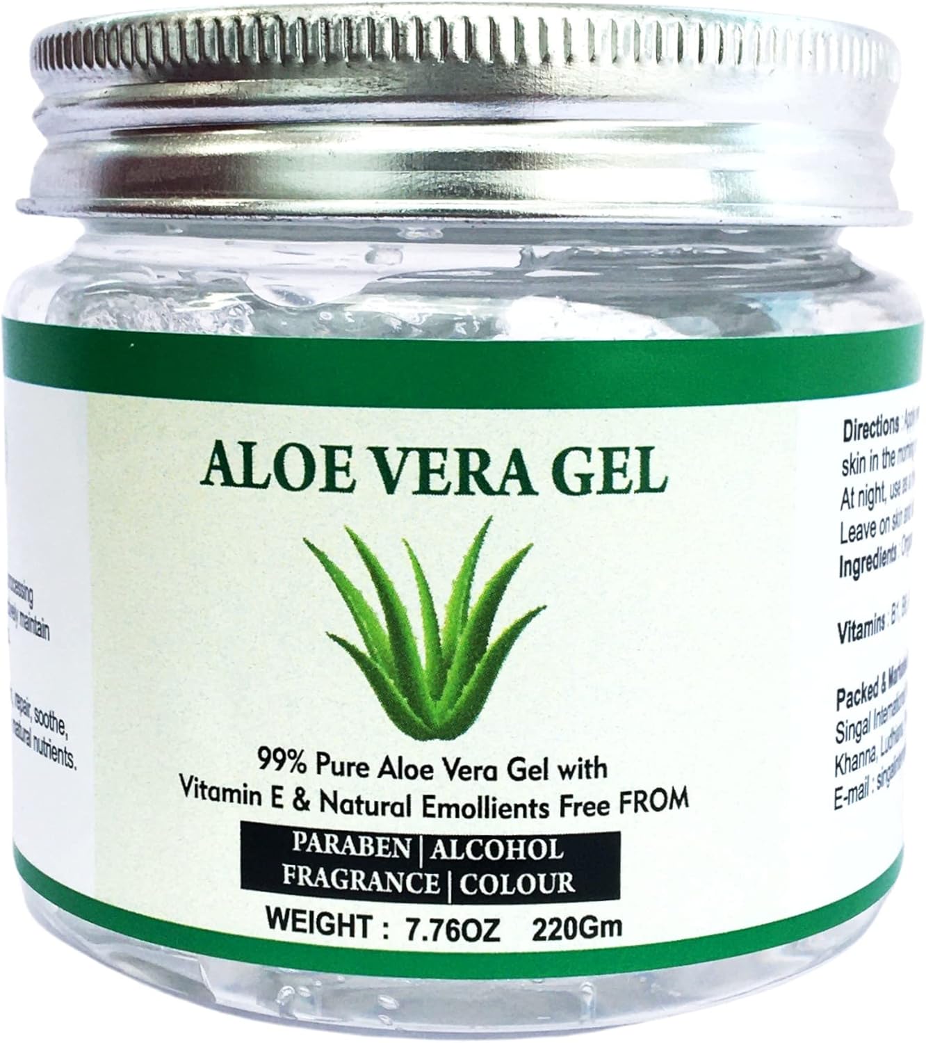 Raslok Pure Aloe Vera Gel Natural Aloe Gel For Moisturizing Face Skin