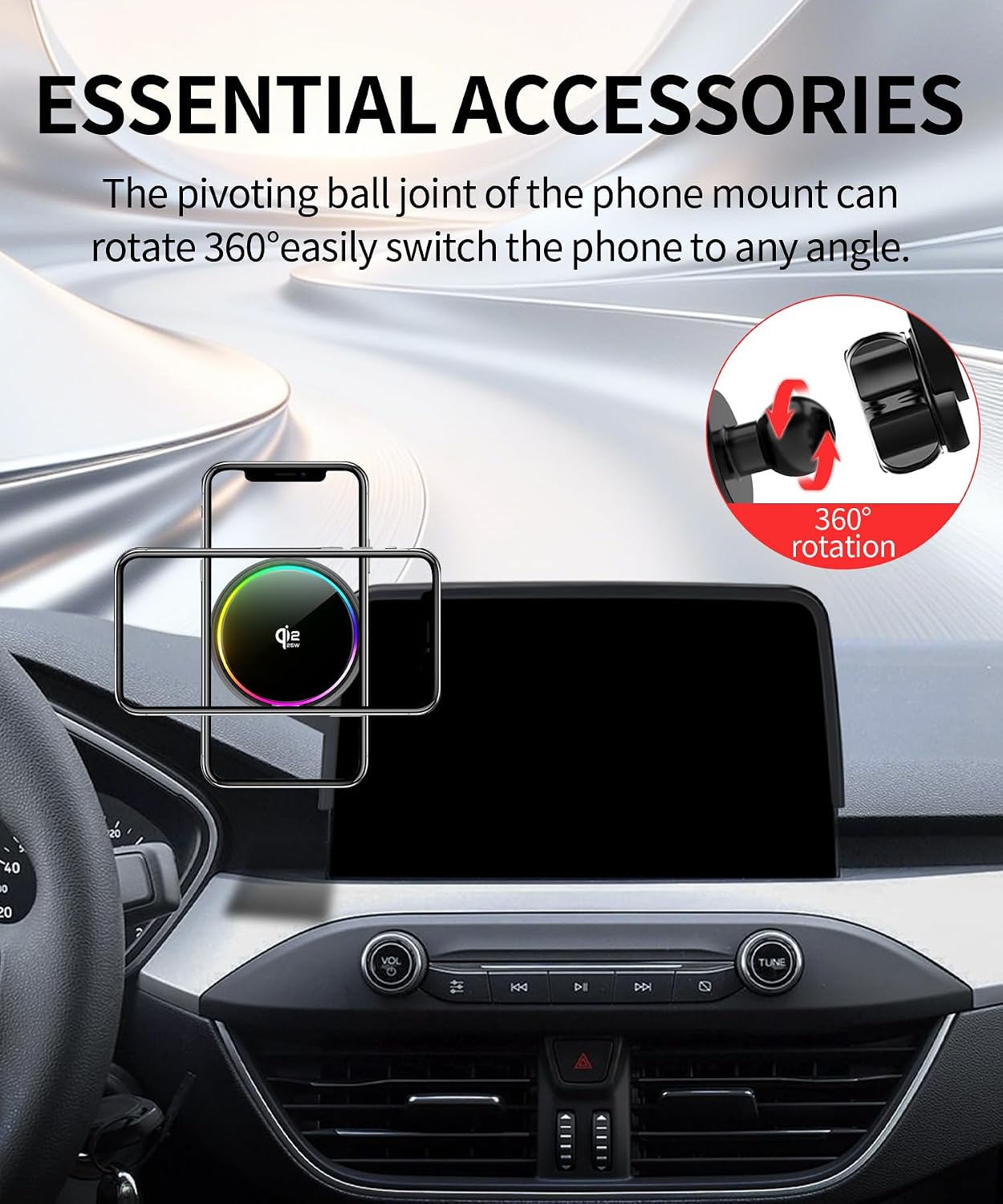 25W Car Mount Charger for Ford Escape 2020-2026 8-Inch Screen image 4