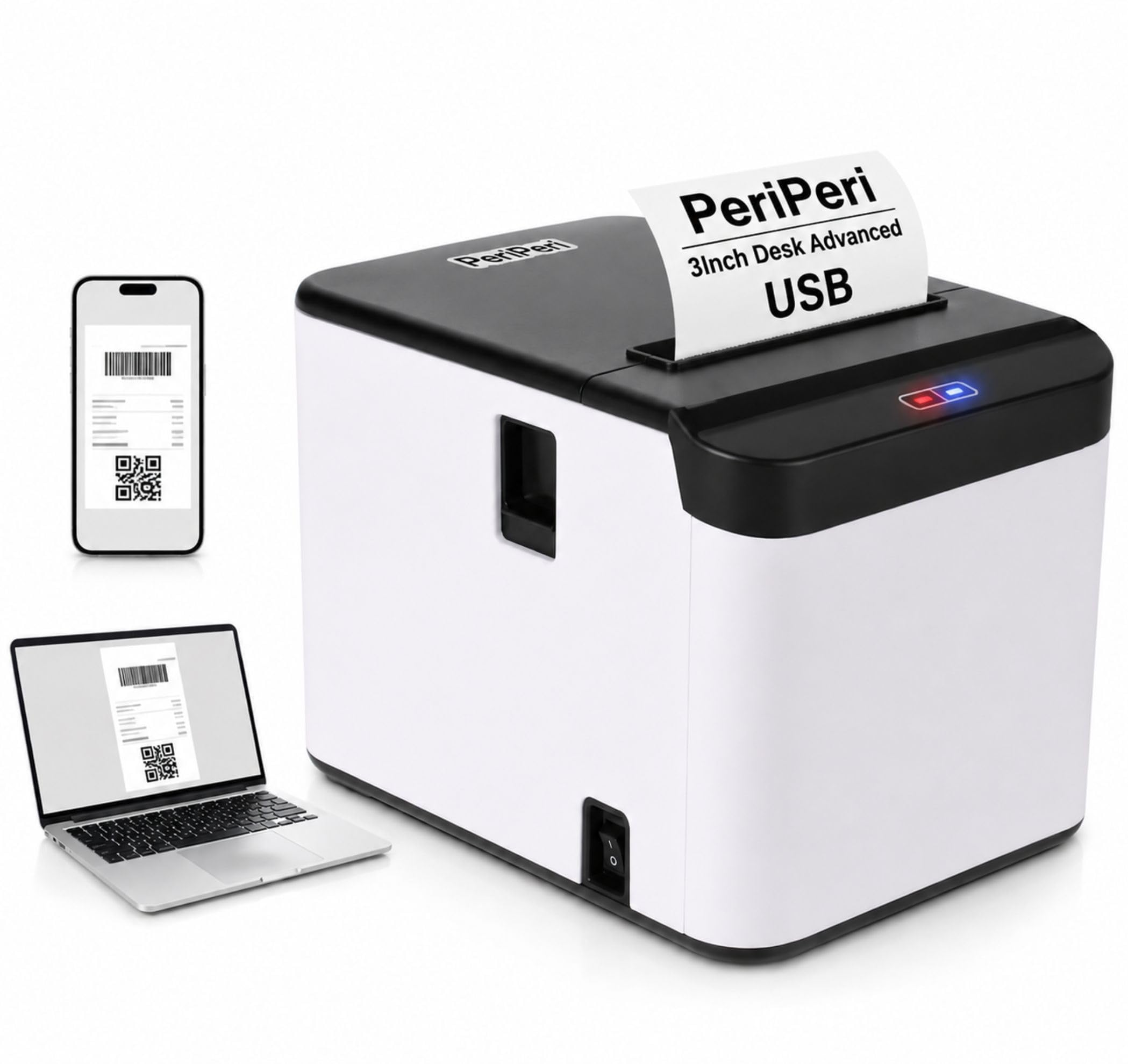 PeriPeri 3inch Desk Advanced 80mm Inkless Receipt Thermal Printer with Auto Cutter & Cash Drawer Support, ESC/POS Bill Print (1Year Warranty) (USB)-image-48