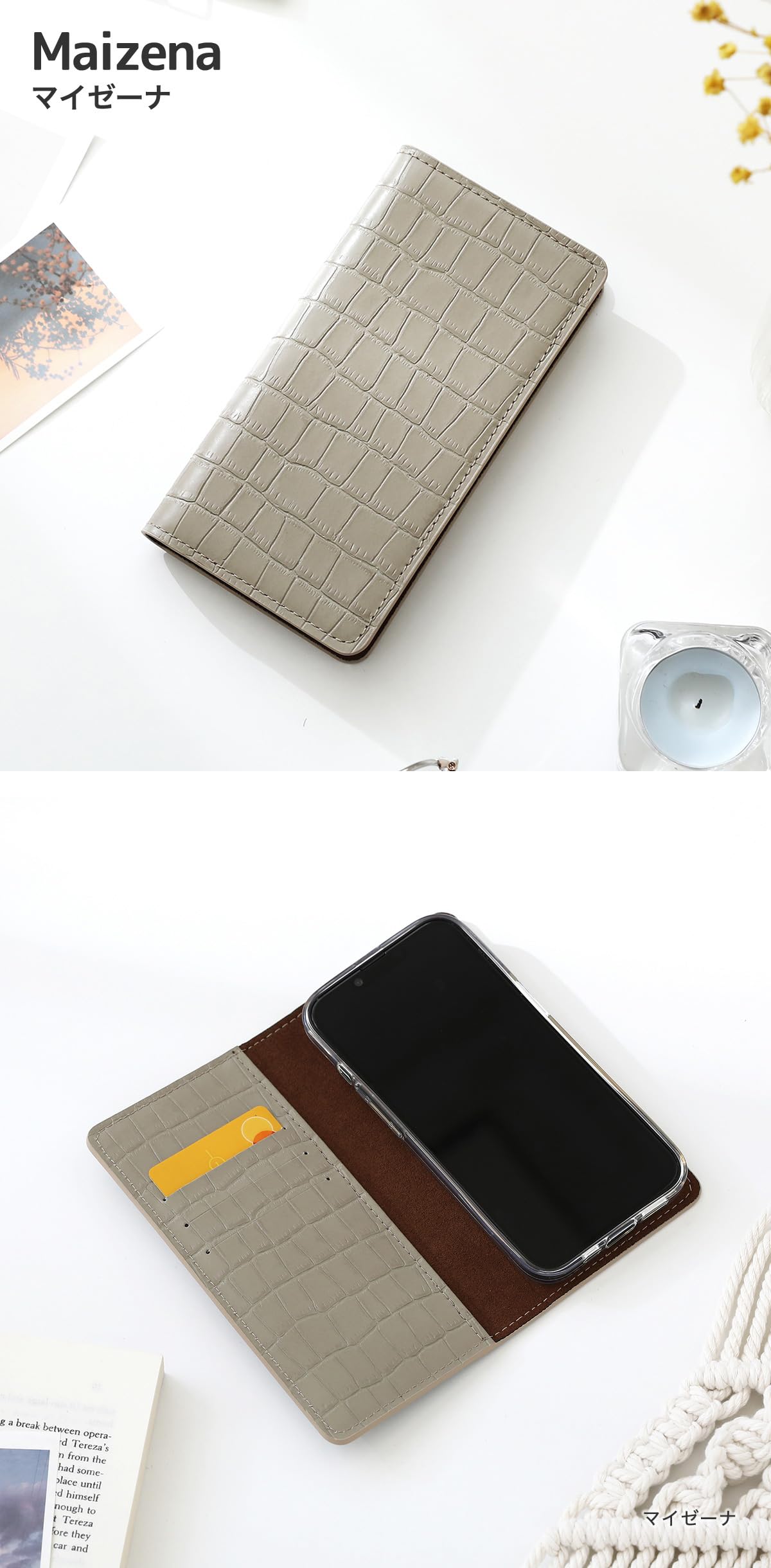 Amazon.co.jp: フルグレインレザー 手帳型 スマホケース Galaxy用 S20