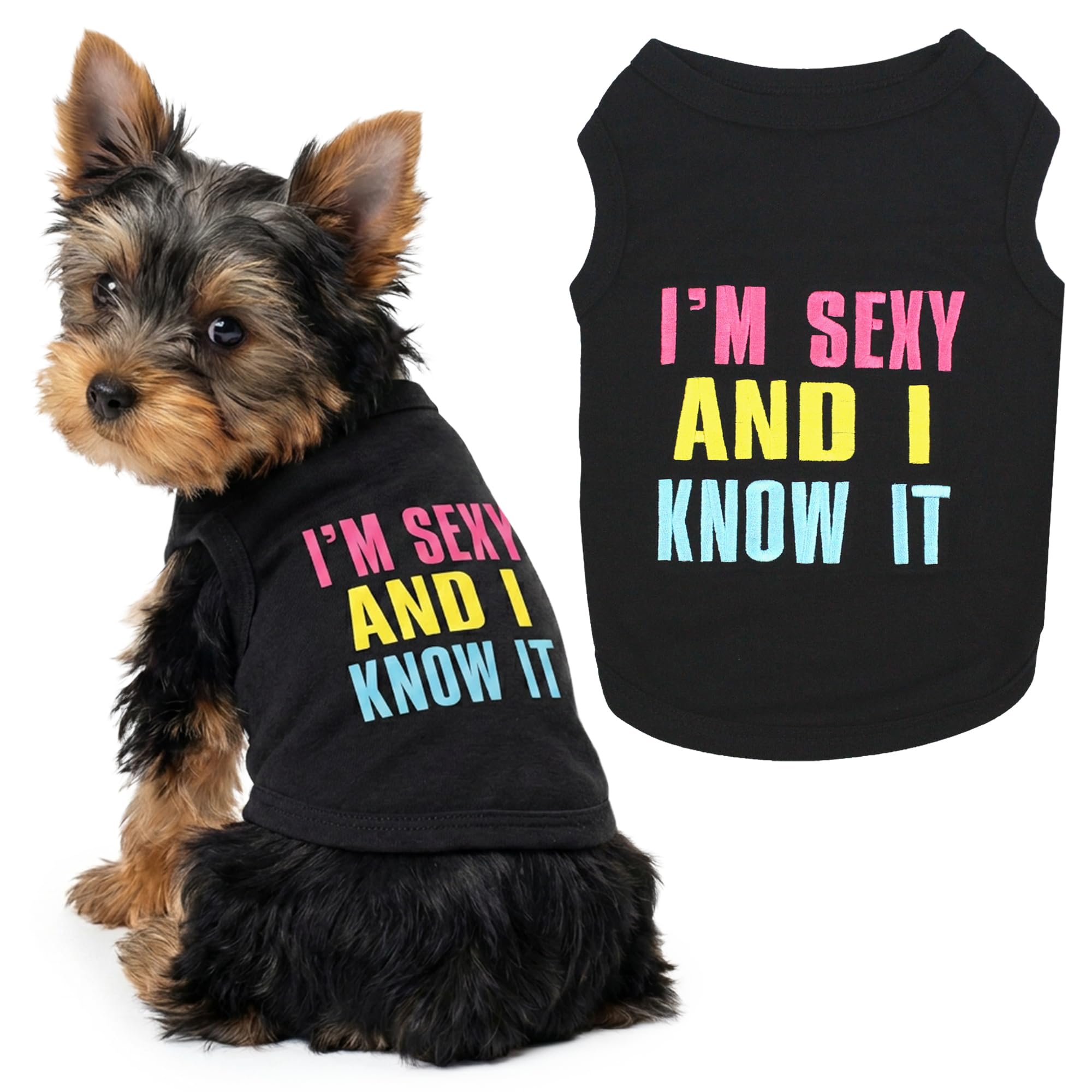 T-Shirt Chien Sexy et I Know It XS aux finitions soignées pour un look canin haut de gamme