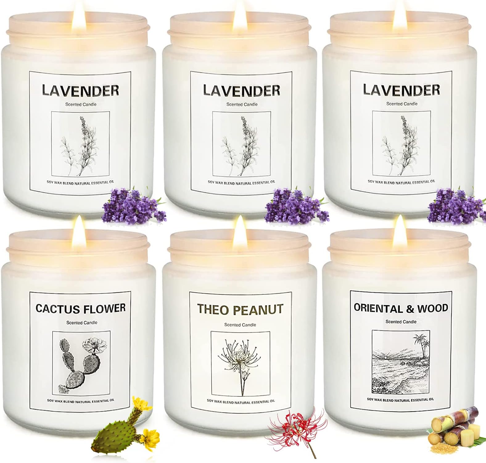 3 Pack Candles for Home Scented 240 Hour Long Lasting