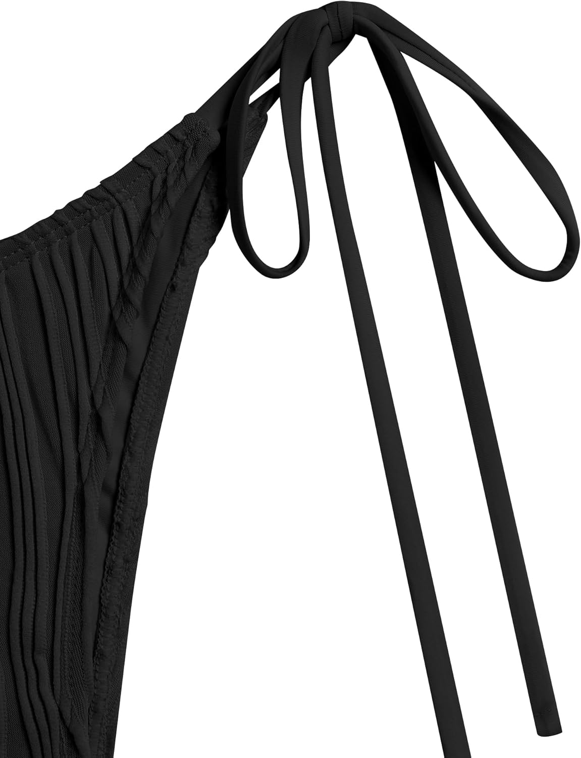 ZAFUL Womens Texture Bikini Sets Knot Front O Ring Tie Wide Straps Swimsuits 2 Pieces String Bathing Suits