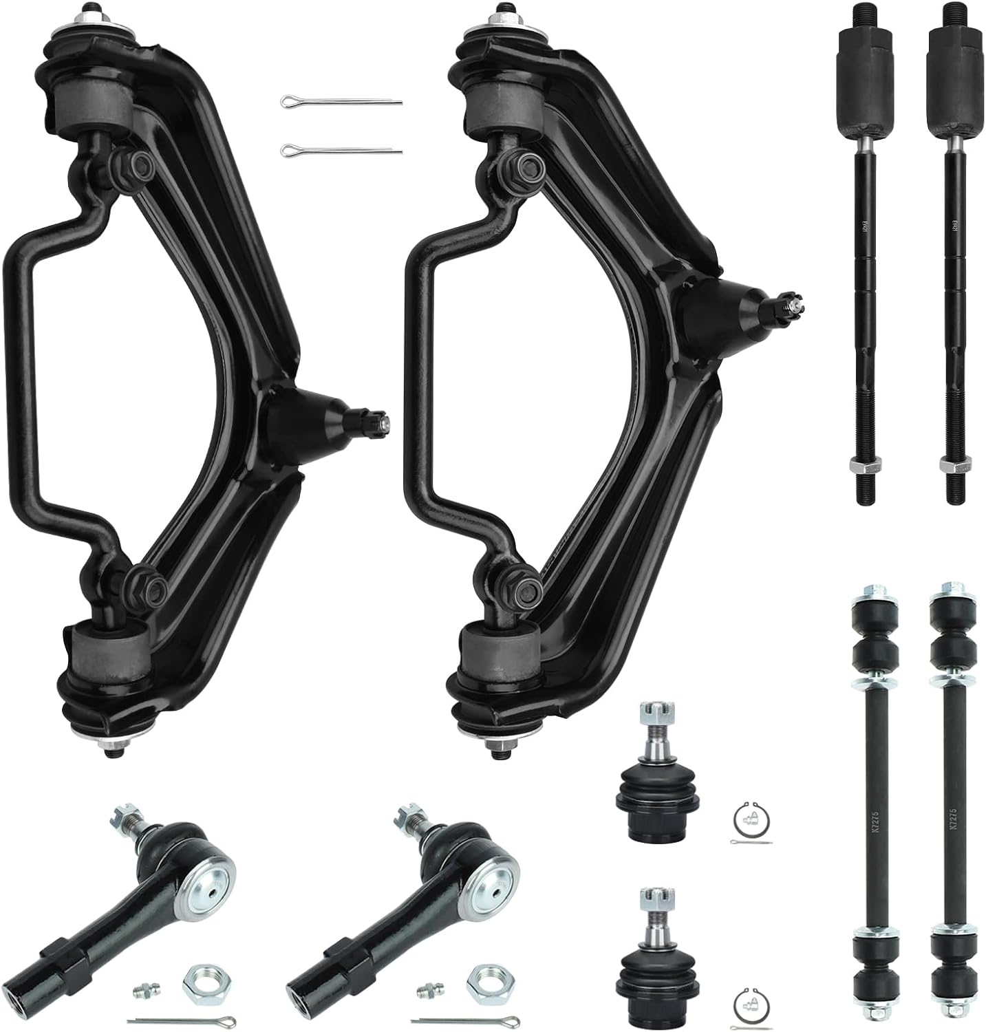 IRONTEK 10pcs Front Suspension Kit Upper Control Arms Ball Joints Sway Bar Links Inner & Outer Tie Rods Fit for Ford Explorer 2002 2003 2004 2005, for Mercury Mountaineer 2002-2005, only 4.0L V6