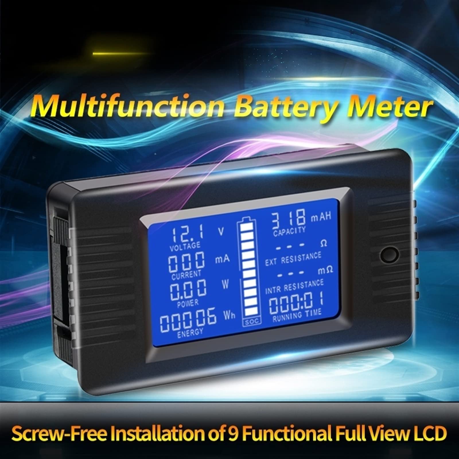 Digital DC 0-200V 300A Voltaje Corriente Coche Batería Probador Capacidad Resistencia Electricidad Voltaje Monitor(Size:PZEM015 200A Shunt)