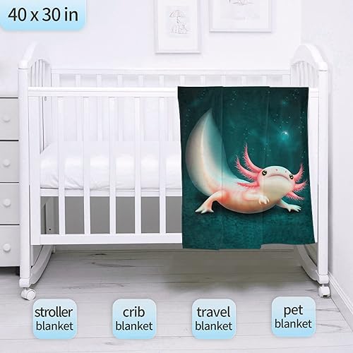 Miniatura 6 de Linda manta de ajolotes suave, ligera, acogedora y cómoda, manta de forro polar de salamandra mexicana para sofá, cama, viajes, picnic y playa,