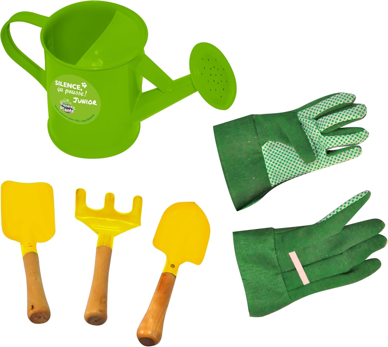 6 Piece Gardening Bag - Silent, Grow - 170629SP - Metal - Garden - Nature - Plant - Flowers - Shovel - Rake - Watering Can - From 3 years
