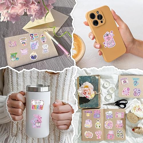 Miniatura 6 de Paquete de 200 calcomanías holográficas de afirmación positiva, calcomanías inspiradoras para adultos, mujeres y adolescentes, calcomanías de vinilo