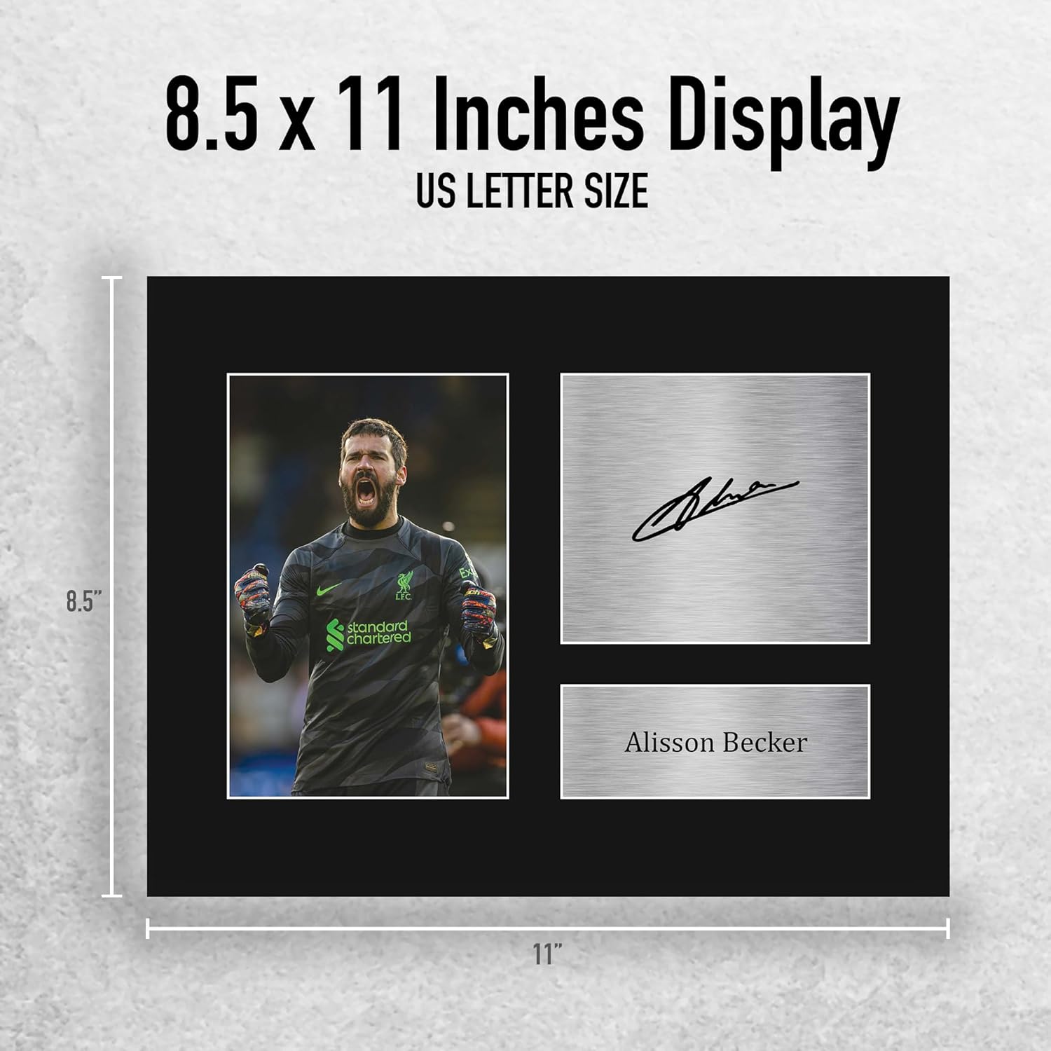 HWC Trading Alisson Becker Gifts Signed Printed Autograph Liverpool Print Photo Picture Display - US Letter Size