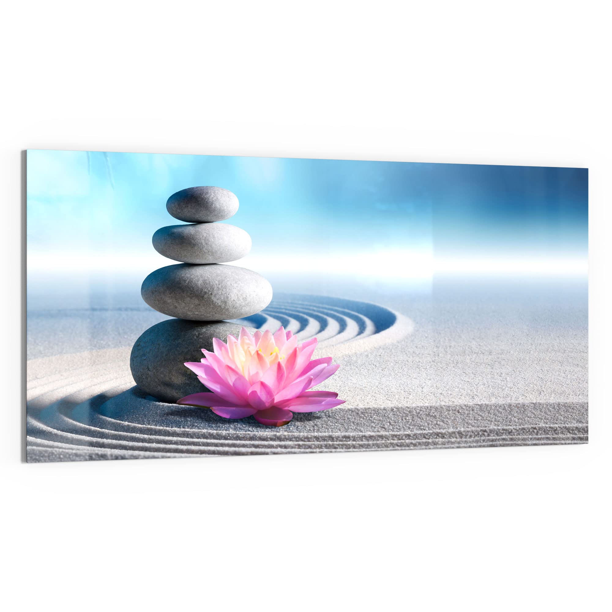 DEQORI Szklana tablica magnetyczna, wymiary 100 x 50 cm, motyw "Motyw ogrodu Zen", tablica memo ze szkła, tablica magnetyczna z magnesami, pisakiem i chusteczką do kuchni i biura, tablica magnetyczna i do pisania