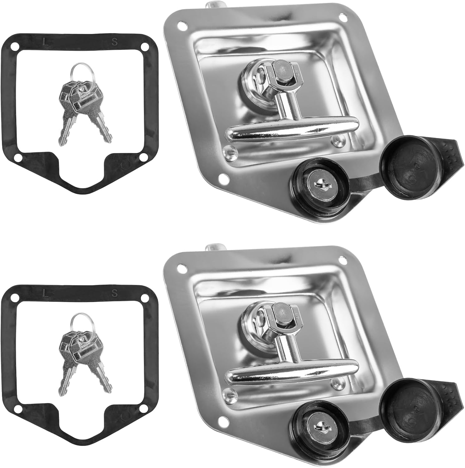 2Pcs Truck Bed Tool Box Latches Replacement | Stainless Steel Lock for Truck Tool Box, Paddle Locks Replacement for Truck RVs Trailer Campers Box