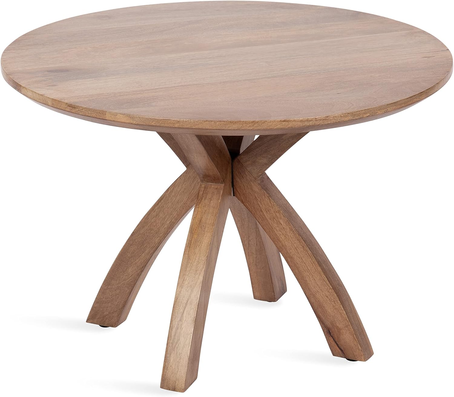 Kate and Laurel Soleyn Coffee Table, 27 x 27 x 19, Natural Brown, Casual Wooden Table with Curved Legs