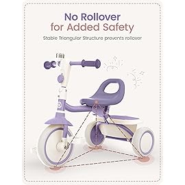besrey Kids Tricycles Age 18 Month to 5 Years, Toddler Tricycle Kids Trikes Tricycle, Gift Toddler Tricycles for 2-5 Year Olds, Gift & Toys for Boy & Girl, Trikes for Toddlers, Dark Purple