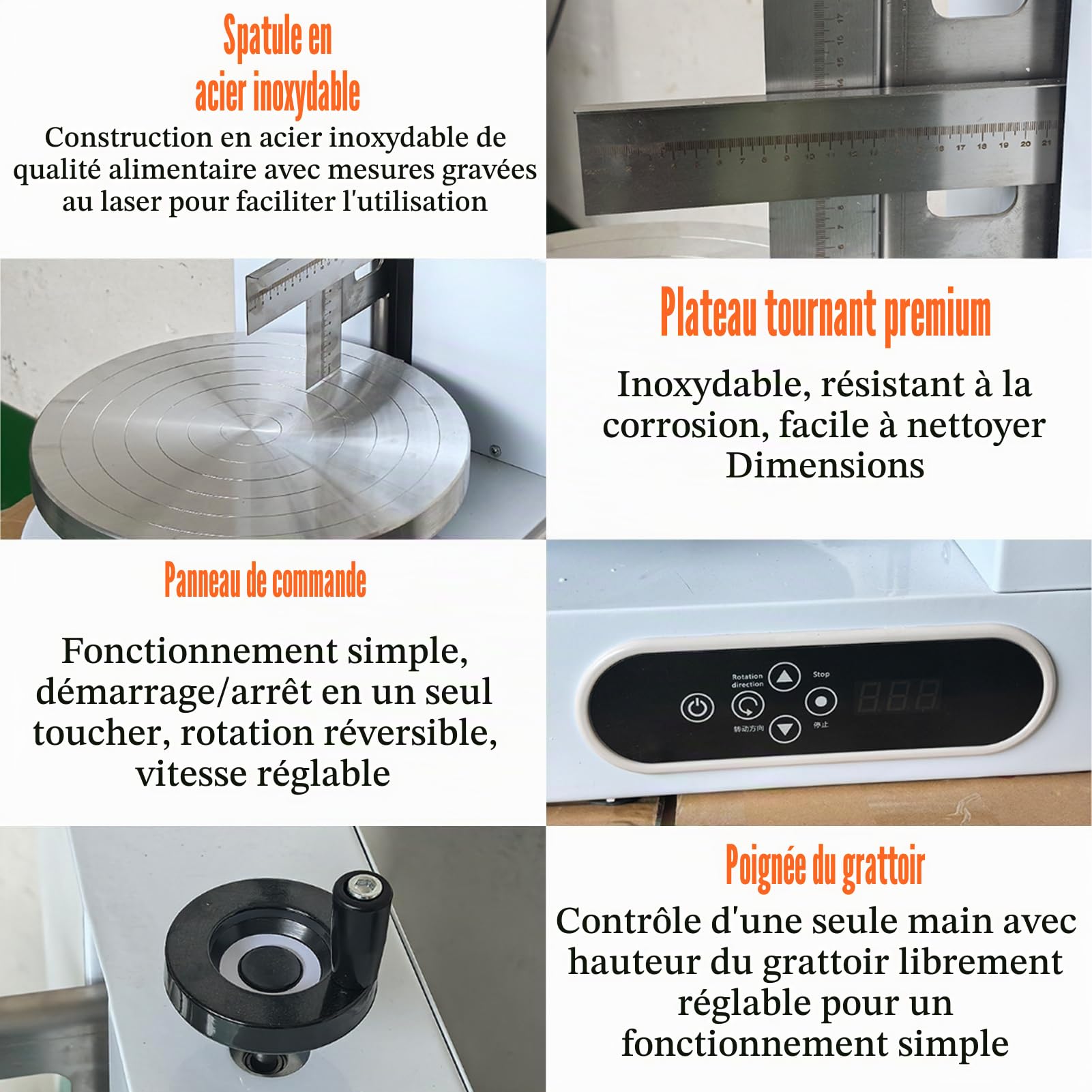 Lisseur Gateau Patisserie Électrique Et Plateau Tournant Automatique, Vitesse Réglable pour Gâteaux De 10 À 30,5 Cm, Équipement De Boulangerie Professionnel
