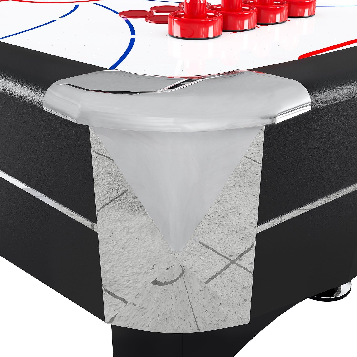 Sportime Airhockeytisch Blizzard | Freizeit Airhockey-Tisch mit Luft-Gebläse, Elektronischem Zähler, 4X Schlägern, 6X Pucks | 116 kg | 213x122x81cm | Einsatzbereiche Privat