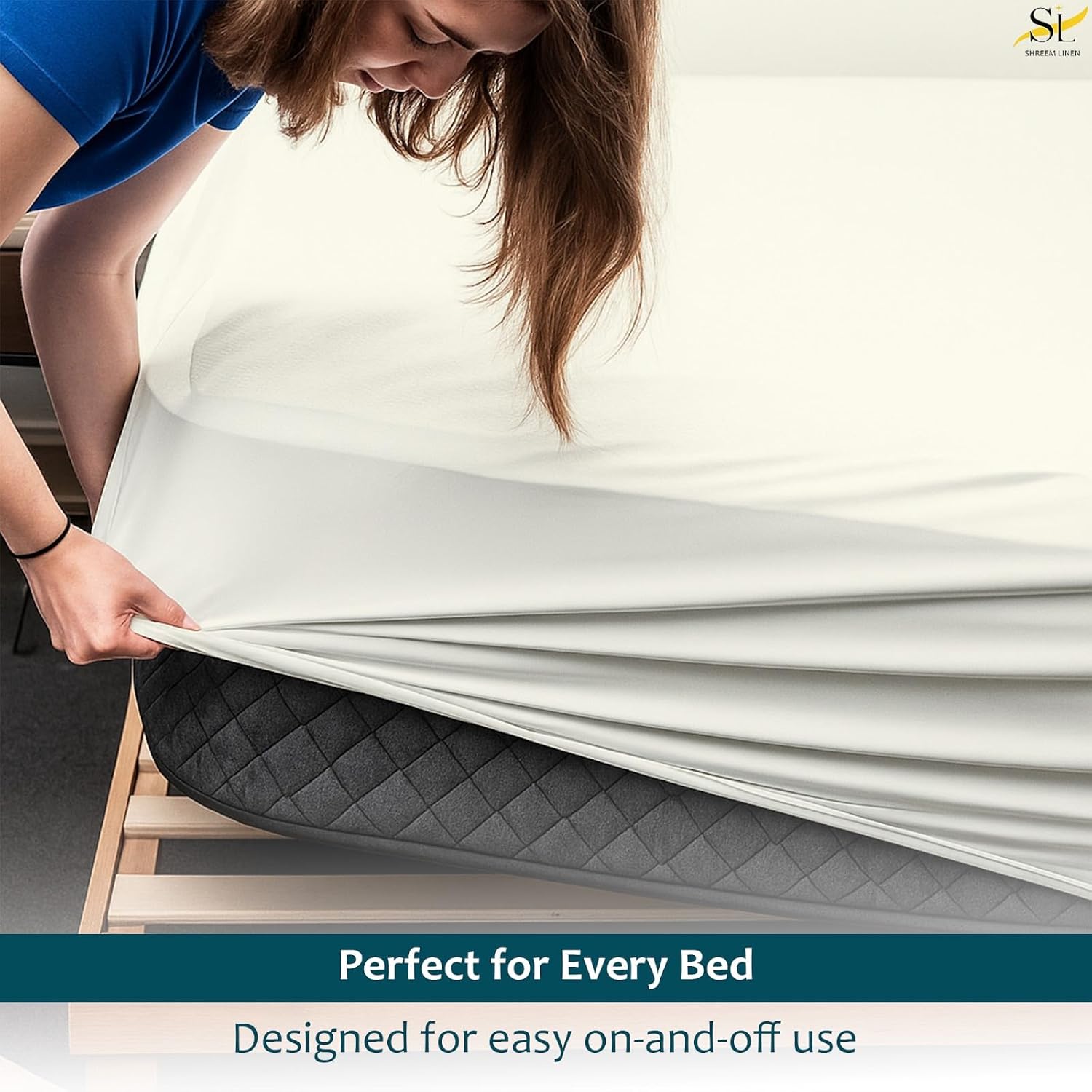 Twin XL Mattress Protector Fitted Sheet Style - Waterproof Vinyl Mattress Cover, Breathable, Bed Wetting & Spill Protection, Fits Mattresses up to 11.5" Deep (Ivory)