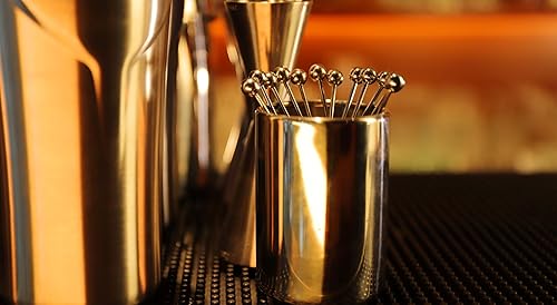 Miniatura 2 de Lexenic Juego de 12 púas de cóctel de metal de 4.3 pulgadas + kit de soporte, juego de pinchos reutilizables de acero inoxidable 304 prémium para