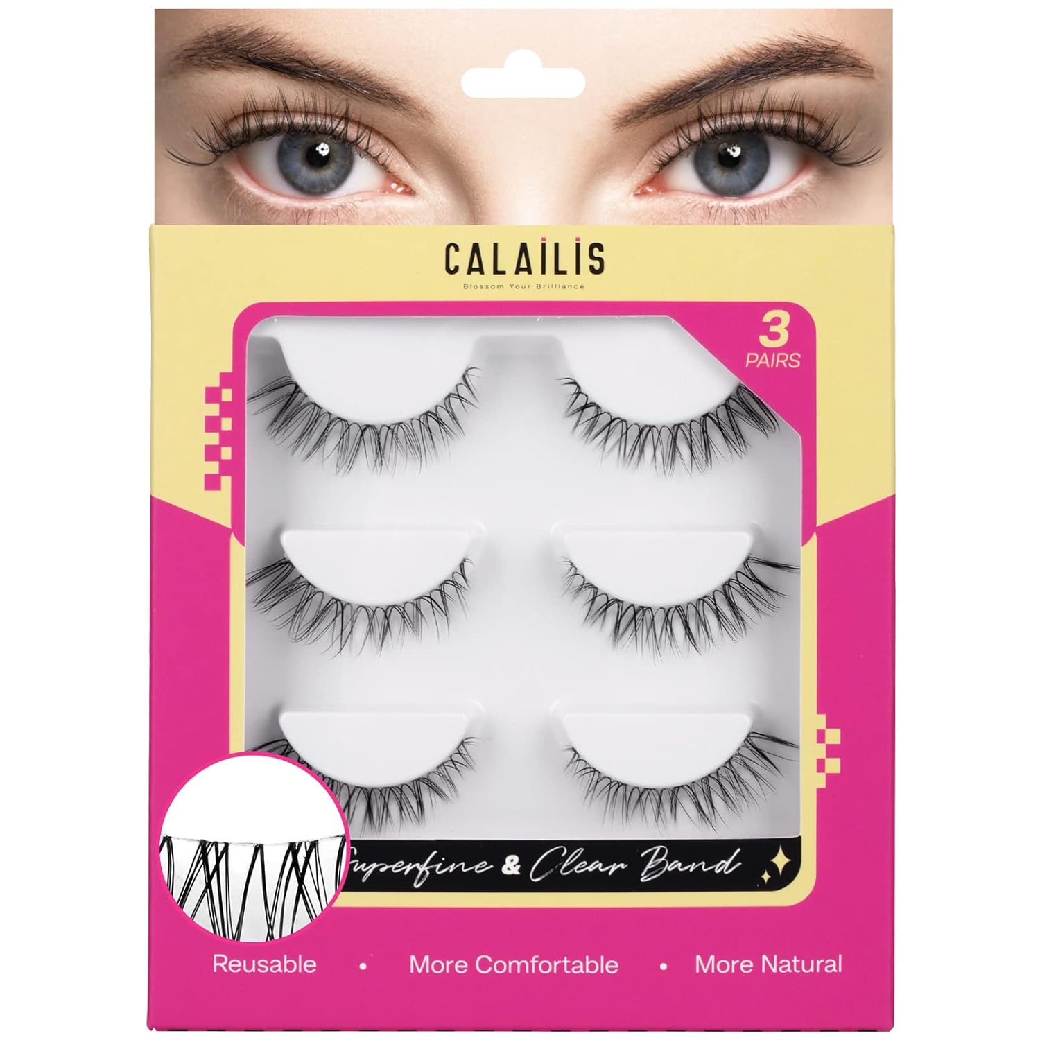 Buy CALAILIS Eyelashes,False Eyelashes Faux Mink Lashes Natural Look 3D