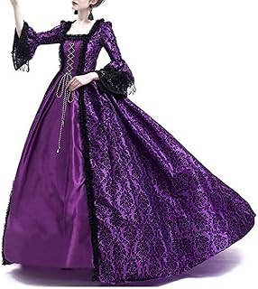 TWGONE Vestido renacentista para mujer, vestido largo renacentista, vestido de baile victoriano, vestido gótico de pirata