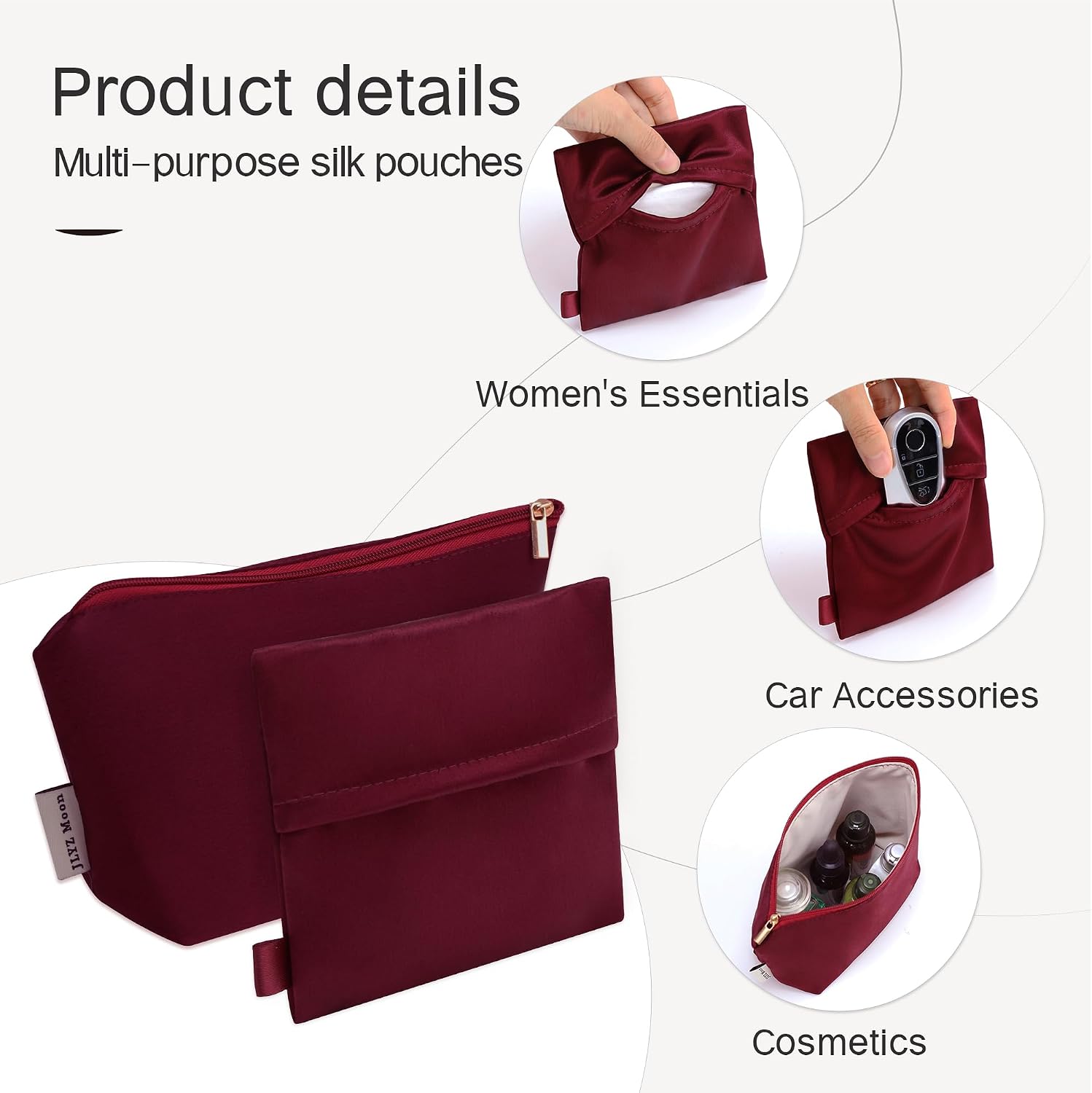 Fits for Chanel GST Bag Insert, Premium Silk Purse Organizer Insert, Smooth Touch & Lightweight，Luxury Handbag Organizer with Gift Box Fits For chanel(GST,Wine Red)