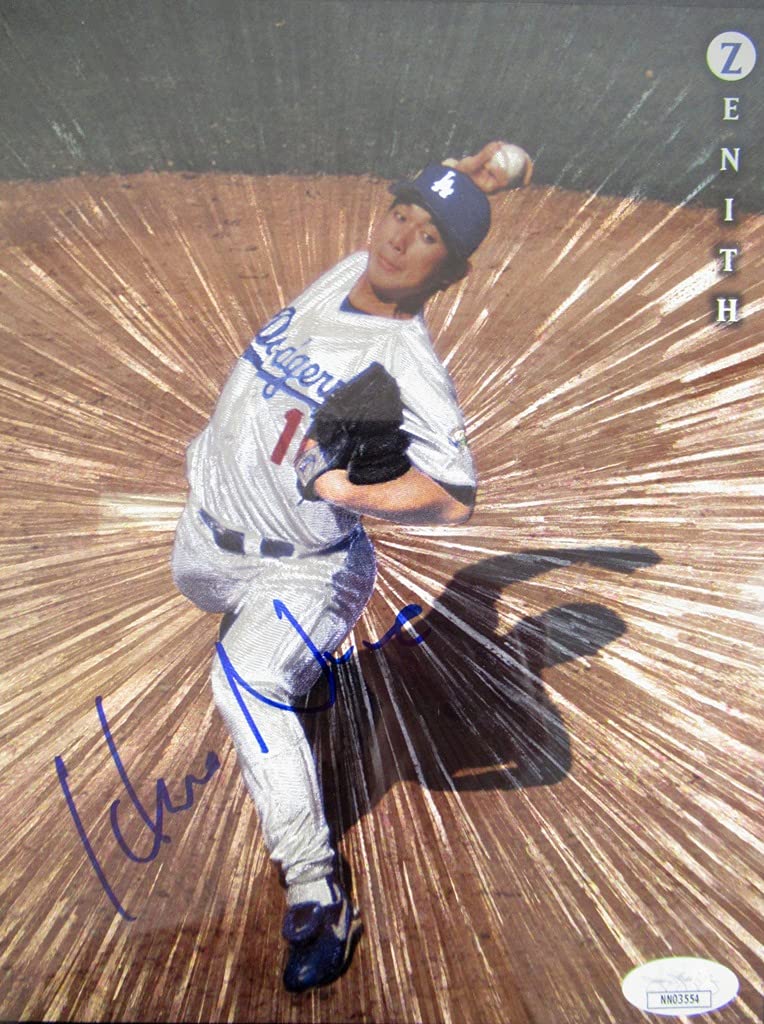 野茂英雄 直筆 サイン 入り 8×10 ポスター JSA社 筆跡鑑定 証明書 付き