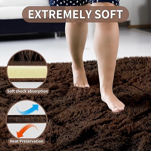 Miniatura 5 de Merelax - Moderno tapete peludo grande de interior, para dormitorio, sala de estar, habitación infantil, dormitorio estudiantil, decorativo,