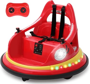 Bumper Car for Toddlers, 12V Ride On Toy with Parent Remote