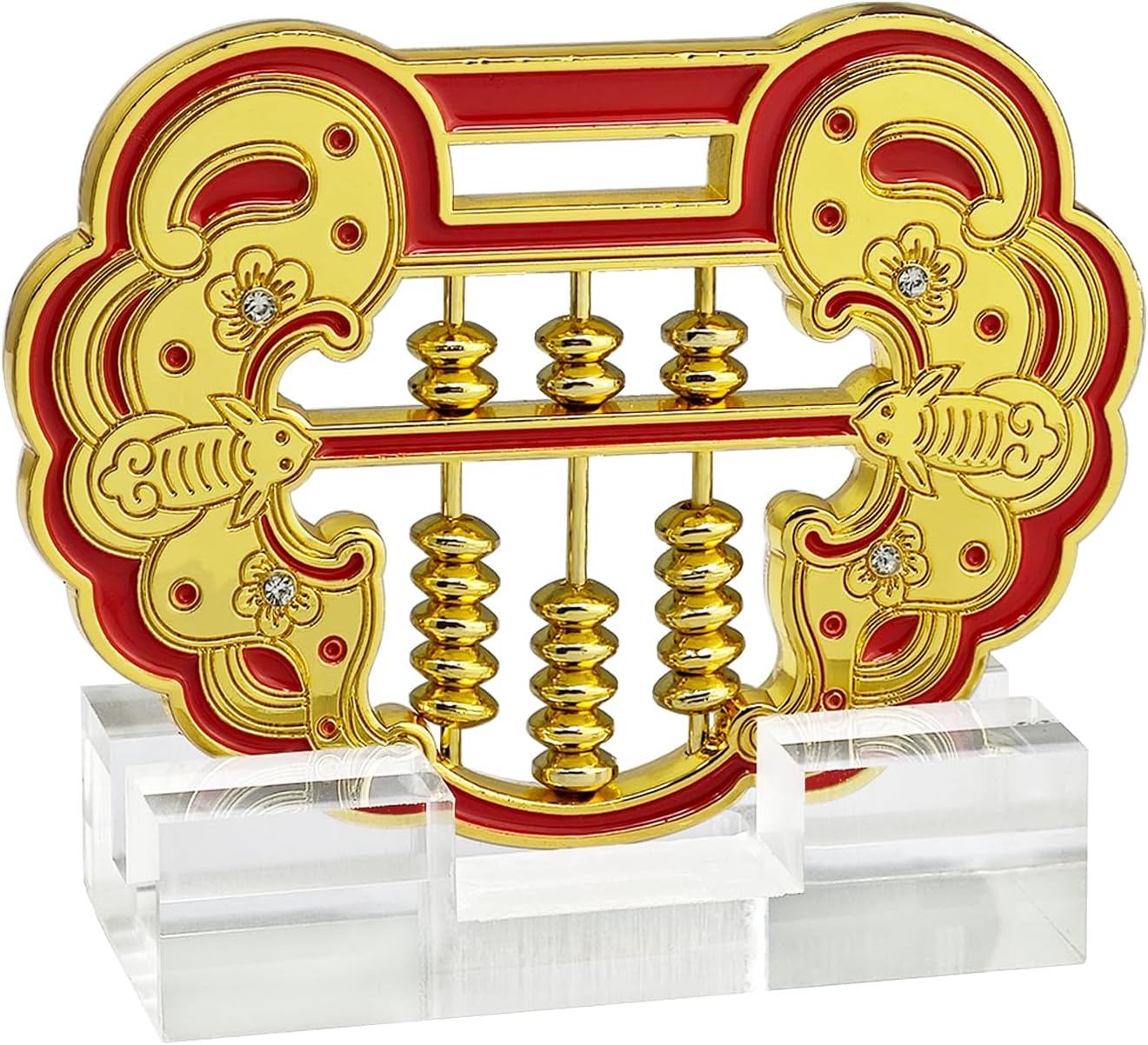 Fengshuibringluck Feng Shui Lock Shaped Wealth Abacus Blessing Protect Money Luck Amulet Statue Home Decoration