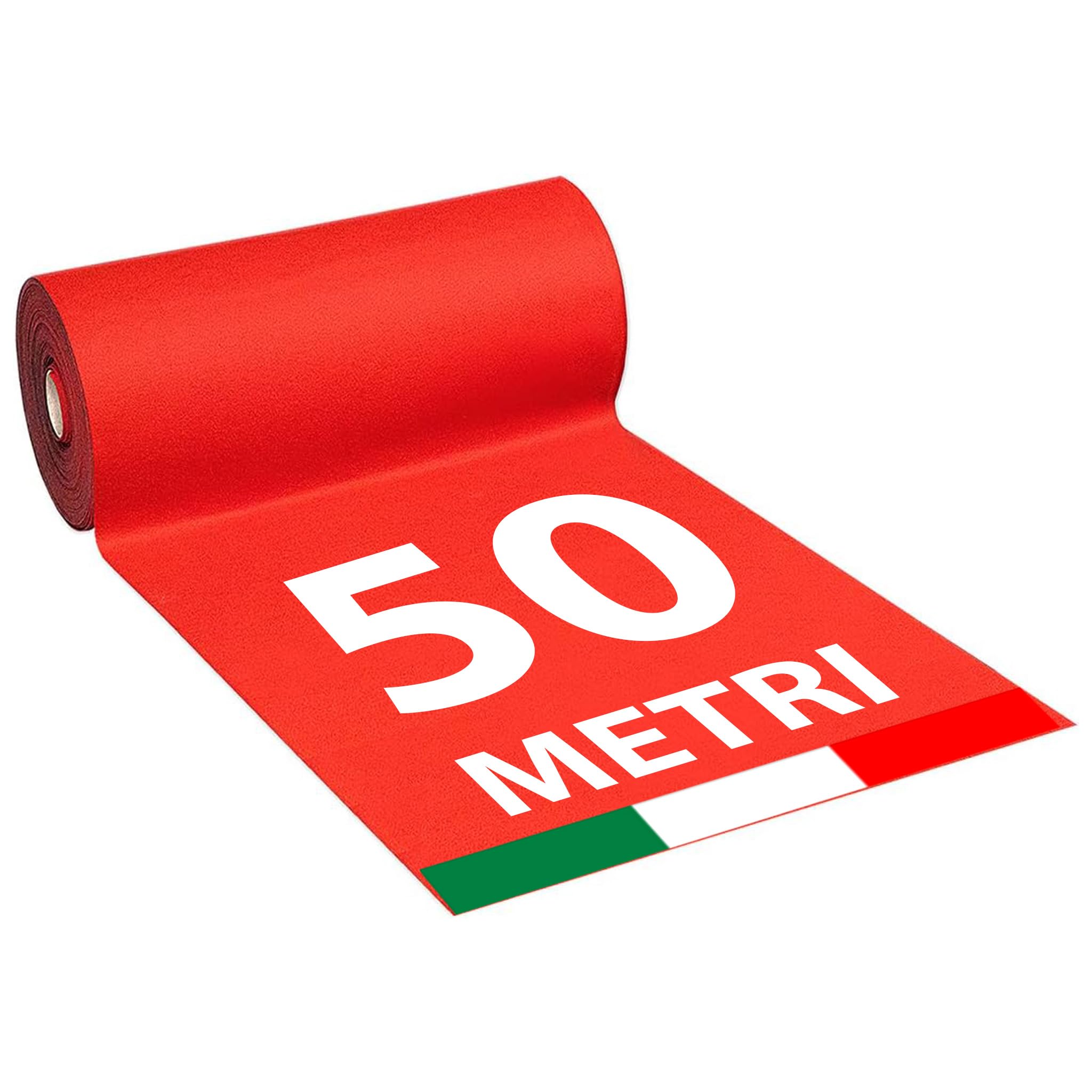 SOLEILUX 1mt x 50mt Passatoia Rossa Natalizia Tappeto ROSSO Feltro rosso natale chiesa matrimonio negozio - Prodotto italiano