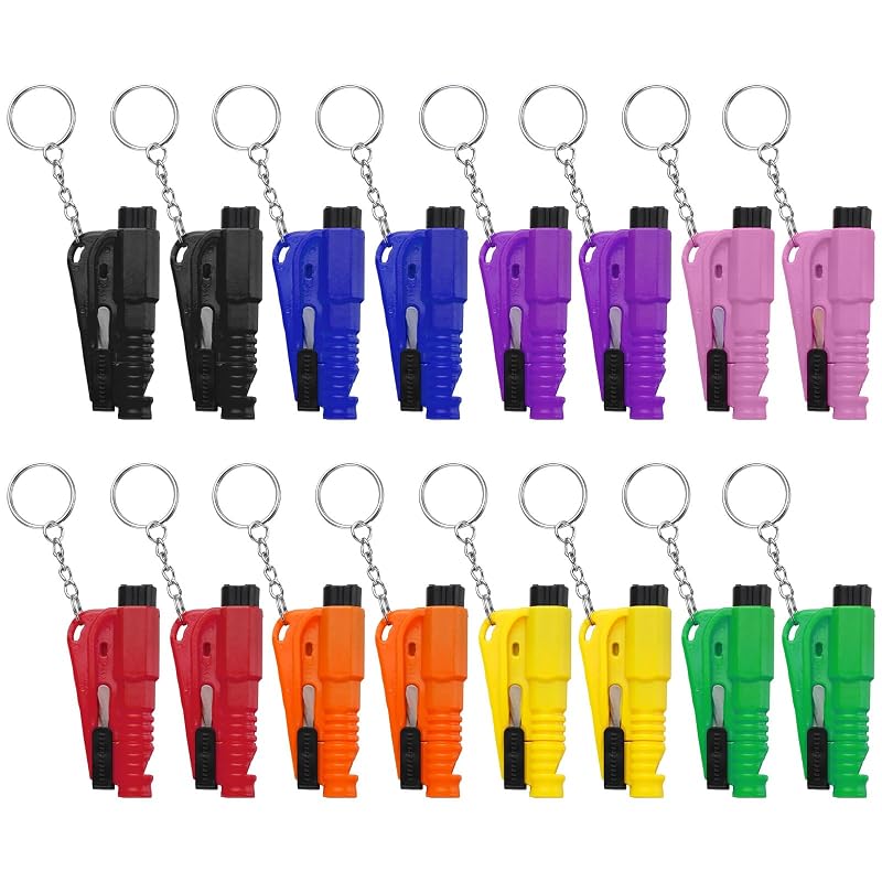 Kit de Ferramentas de Emergência Automotiva LECART 3 em 1 com Cortador de Cinto, Quebra-Vidro e Apito, 16 peças