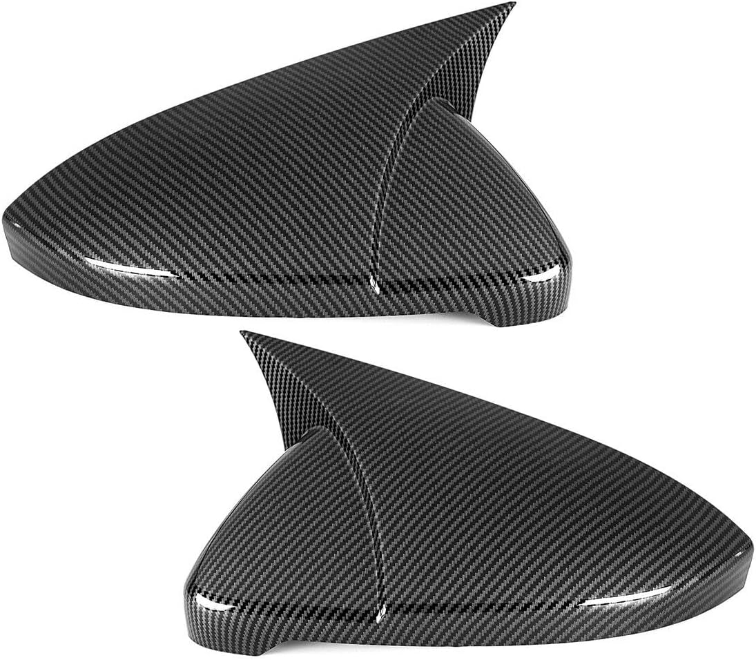 2pc Carbon Fiber Rear View Mirror Covers Caps,Replacement Rearview Mirror Covers,Fits for VW Golf MK7 MK7.5 Base GTI R 2013 2014 2015 2016 2017 2018