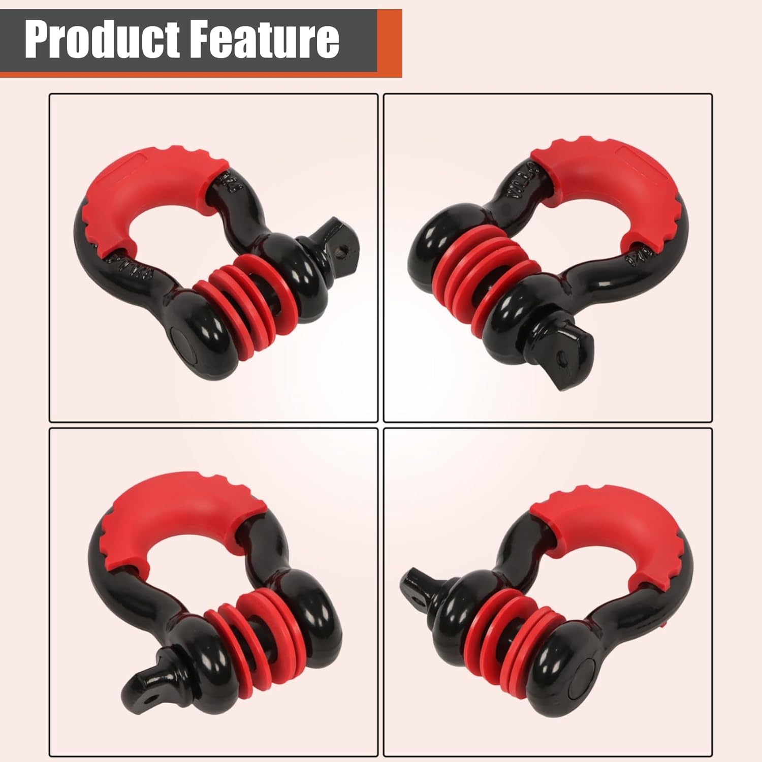 3" x 20' Recovery Tow Strap Kit with Pair of 3/4" D-Ring Shackles Storage Bag 31500lbs Break Strength Tow Rope