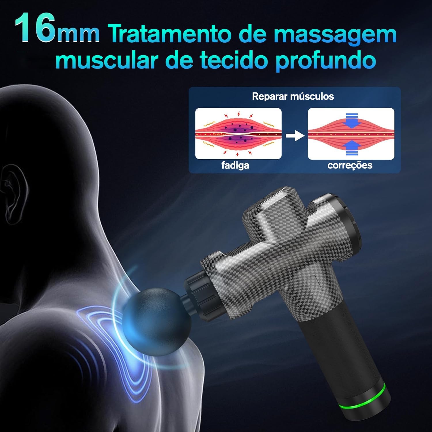 Pistola Massageadora Profissional Elétrica de Fibra de Carbono, Massageador Corporal com 30 Velocidades Ajustáveis, Tela Digital, Recarregável, com 6 Cabeçotes Interchangeáveis… em promoção! Veja a oferta e mais achadinhos de Corpo 4 Hoje é o melhor dia para comprar Pistola Massageadora Profissional Elétrica de Fibra de Carbono, Massageador Corporal com 30 Velocidades Ajustáveis, Tela Digital, Recarregável, com 6 Cabeçotes Interchangeáveis… com aquele preço maroto! Promoção! Aproveite a oferta! 4