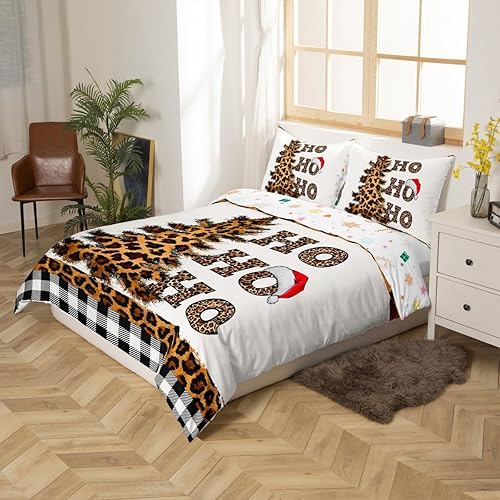 Vista 116 de Juego de funda de edredón rosa de Navidad para niñas, tamaño matrimonial, lindo juego de ropa de cama de dibujos animados de pingüino de Papá Noel