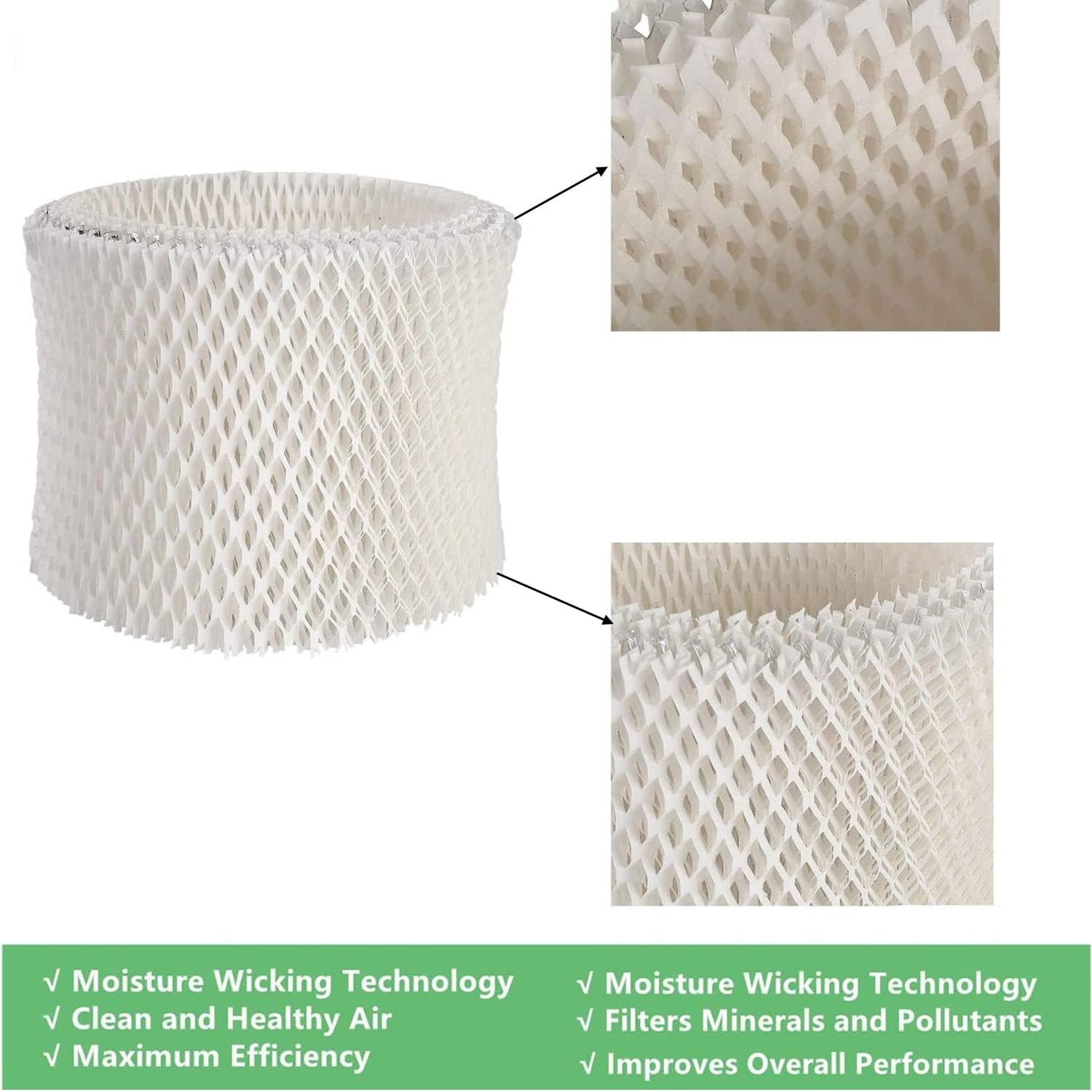 Lxiyu 6 Pack Premium Replacement Humidifier Filter Wicking Compatible with Honeywell Filters A HAC-504,HAC-504AW,HCM 350,HCM-300T,HCM-631 and Other Cool Mist Humidifiers
