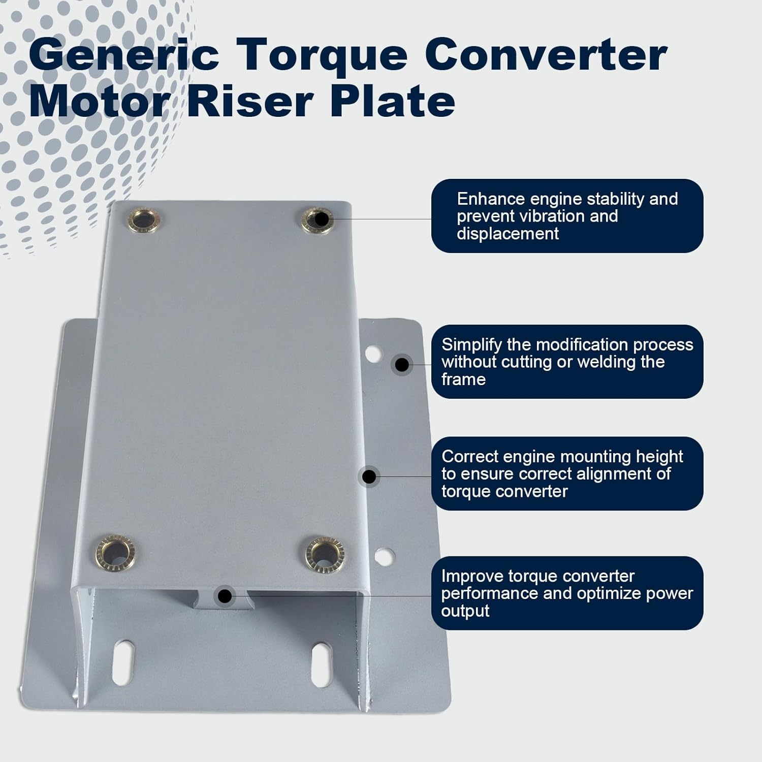 Generic Torque Converter Motor Riser Plate For Predator 212cc 196cc Engines on Coleman CT200U BT200X Mini Bike 6.5hp OHV Clone Engine