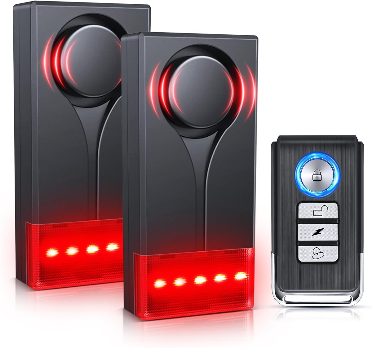 Car Anti-Theft Vibration Alarm, ELECTOP 108dB Automobile Vibration Sound & Light Alert, Wireless Remote Car Alert Automotive Warning Interior Safety Light
