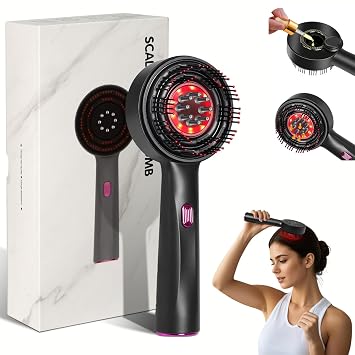 Laser Therapy Hair Growth Comb, Red Light Hair Brush, Electric Scalp Massager for Hair Growth, Hair Oil Applicator for Hair Care