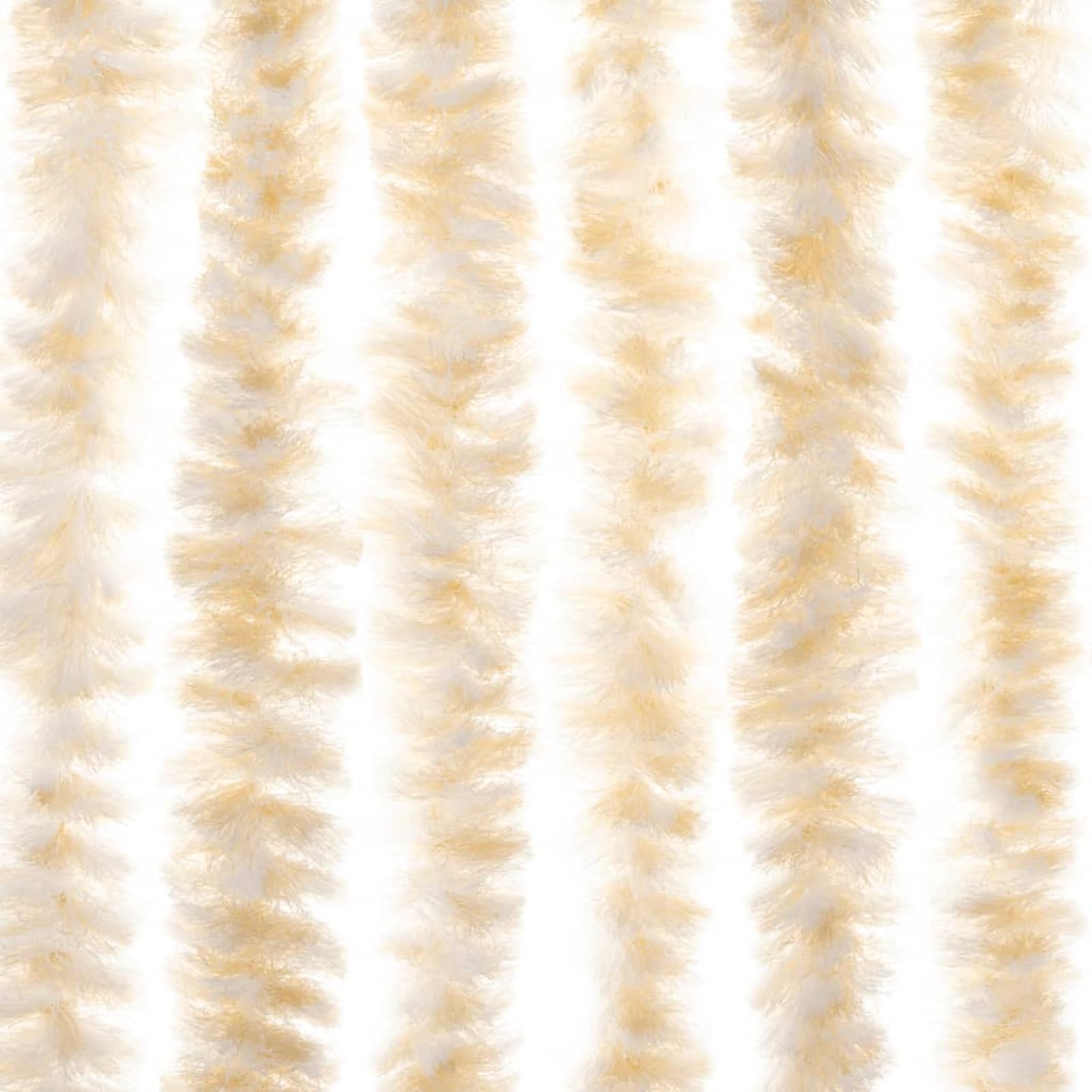 Tenda Antimosche Beige e Bianca 90x220 cm in Ciniglia,Tenda Antimosche per Finestre e Porte Leggera Resistente all'Acqua Silenziosa Zanzariera Antiisetti-377342