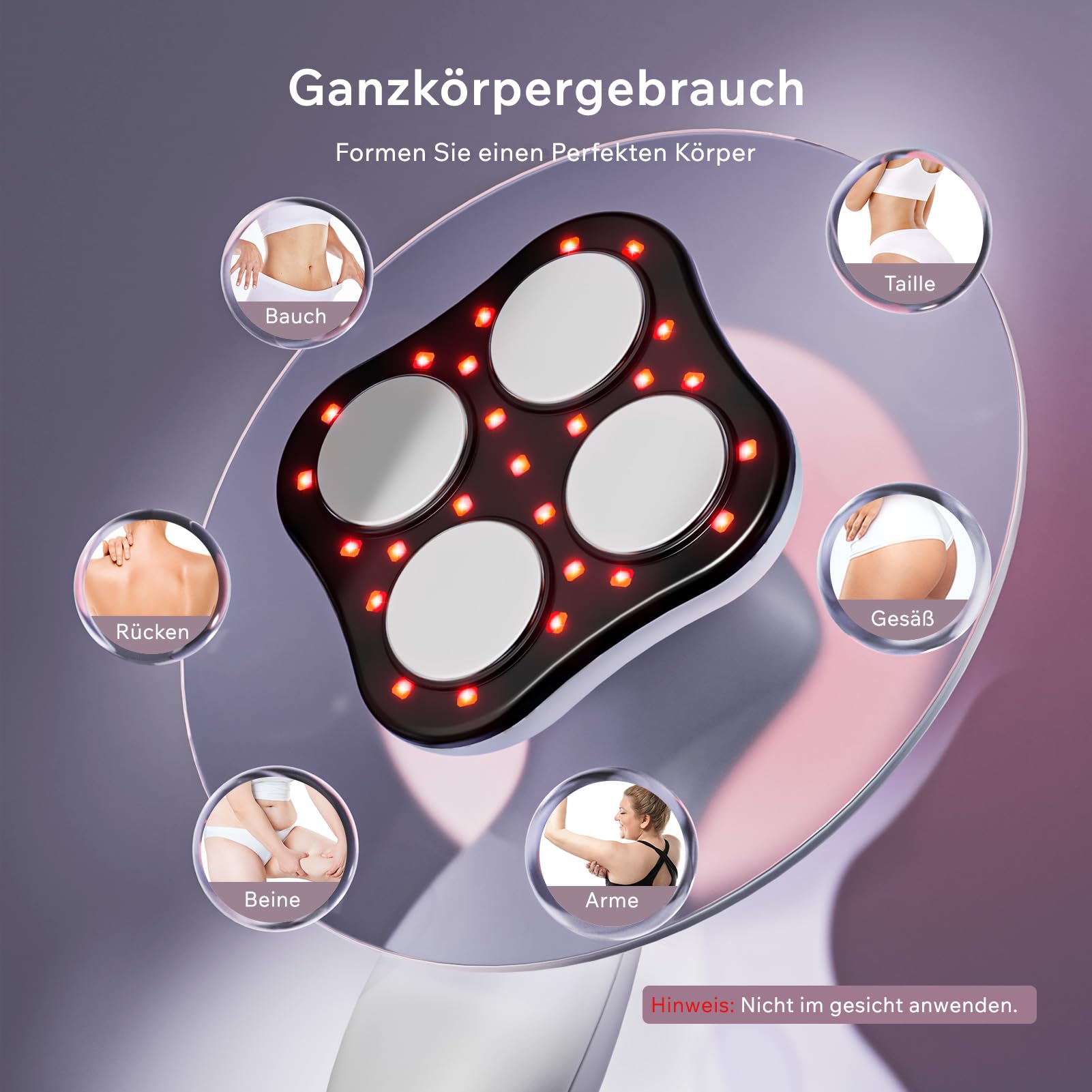 Cellulite Massagegerät Massage Lipödem Massagegerät Anti, Nachgewiesene Wirksamkeit, kabelloses Unisex Massager für Taille, Bauch, Gesäß, Arme, Beine, Rücken (Weiß)