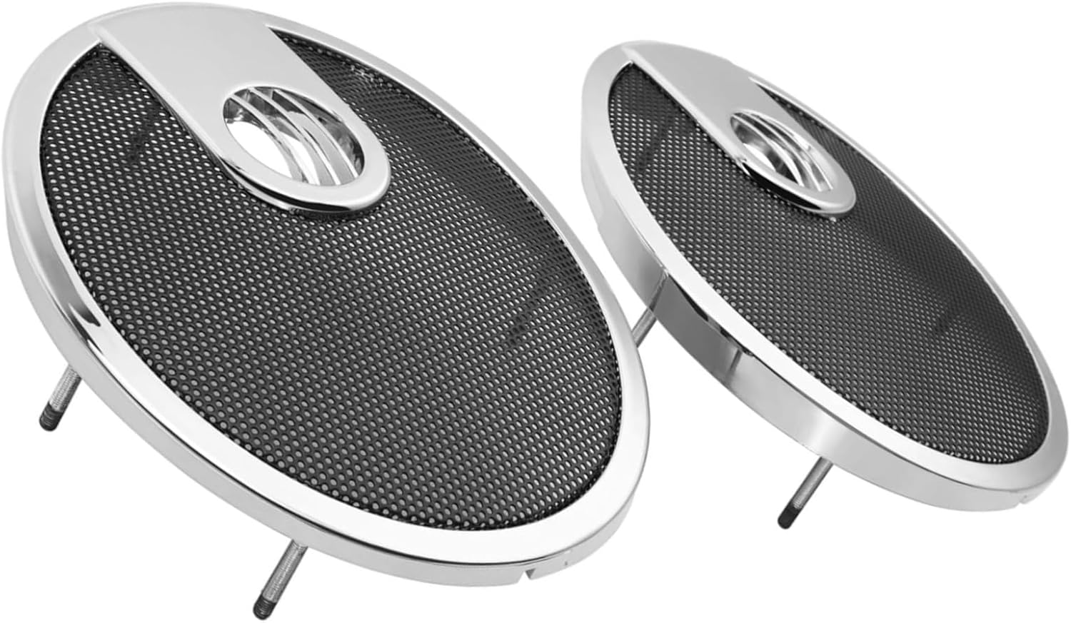 For Indian for Chieftain for Springfield for Dark for Horse for Roadmaster 6.5" Saddlebag Lid Speaker Grill Covers Replacement 2015-2025(Chrome+Black)