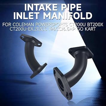 Racing Performance Intake Pipe Inlet Manifold Black For Coleman Powersports CT200U BT200X CT200u-ex,212cc 196cc/6.5HP Go Kart and Gas Mini Bike,For Honda GX160 GX200
