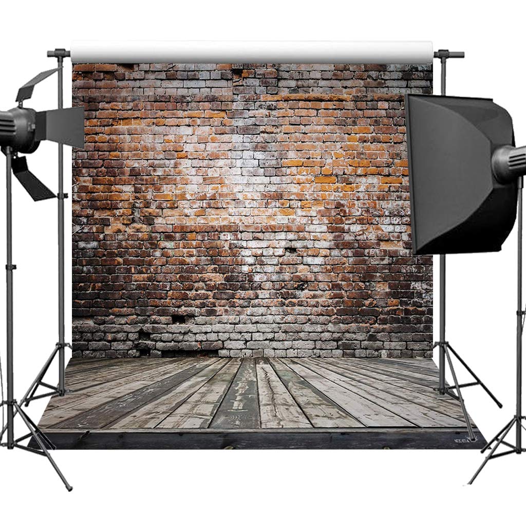 Buy Sensfun Vintage Rustic Brick Wall Backdrop 8x8ft Retro Wood Floor ...