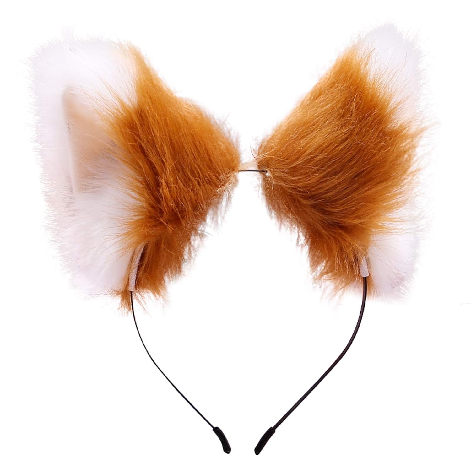 Fxaelian Animal Faux Fur Fox Cat Dog Ears Headband Halloween Cosplay Costume Party Headbands for Women Men Adult with Bell Black : Clothing, Shoes & Jewelry