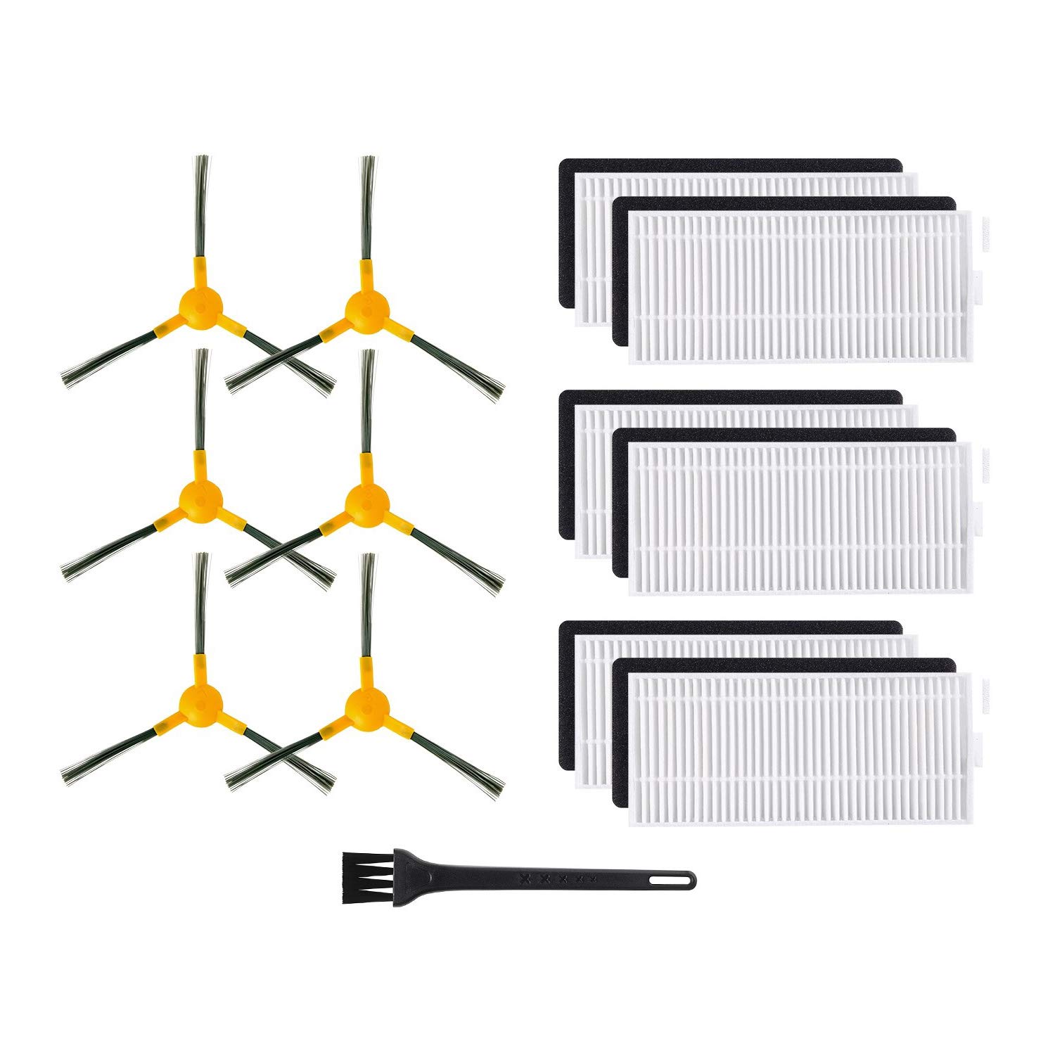 Replacement Accessories Kit Parts for Tesvor X500 Robotic Vacuum Cleaner - Brushes, Filters (Pack of 12)