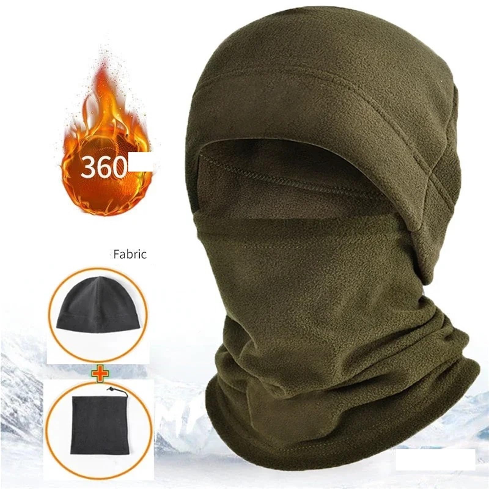 Pasamontañas Pasamontañas Polar de Invierno for Hombre, máscara Facial, Calentador de Cuello, Gorros térmicos for la Cabeza, Bufanda Deportiva, Gorros de esquí, 2 uds.
