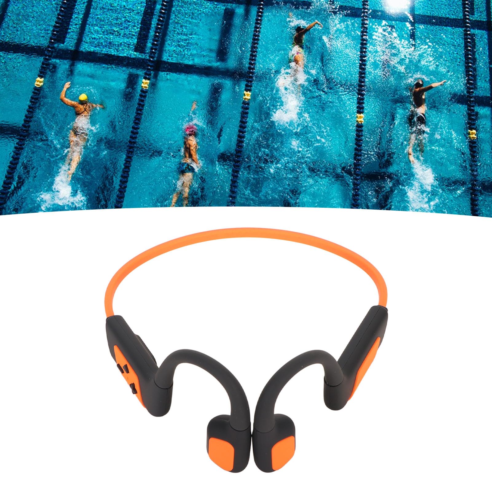 Lazmin112 Cuffie a Conduzione Ossea, Cuffie Bluetooth a Orecchio Aperto, Cuffie Sportive Impermeabili IPX8, Auricolari Wireless per Corsa Ciclismo Passeggiate Escursioni Guida Allenamenti
