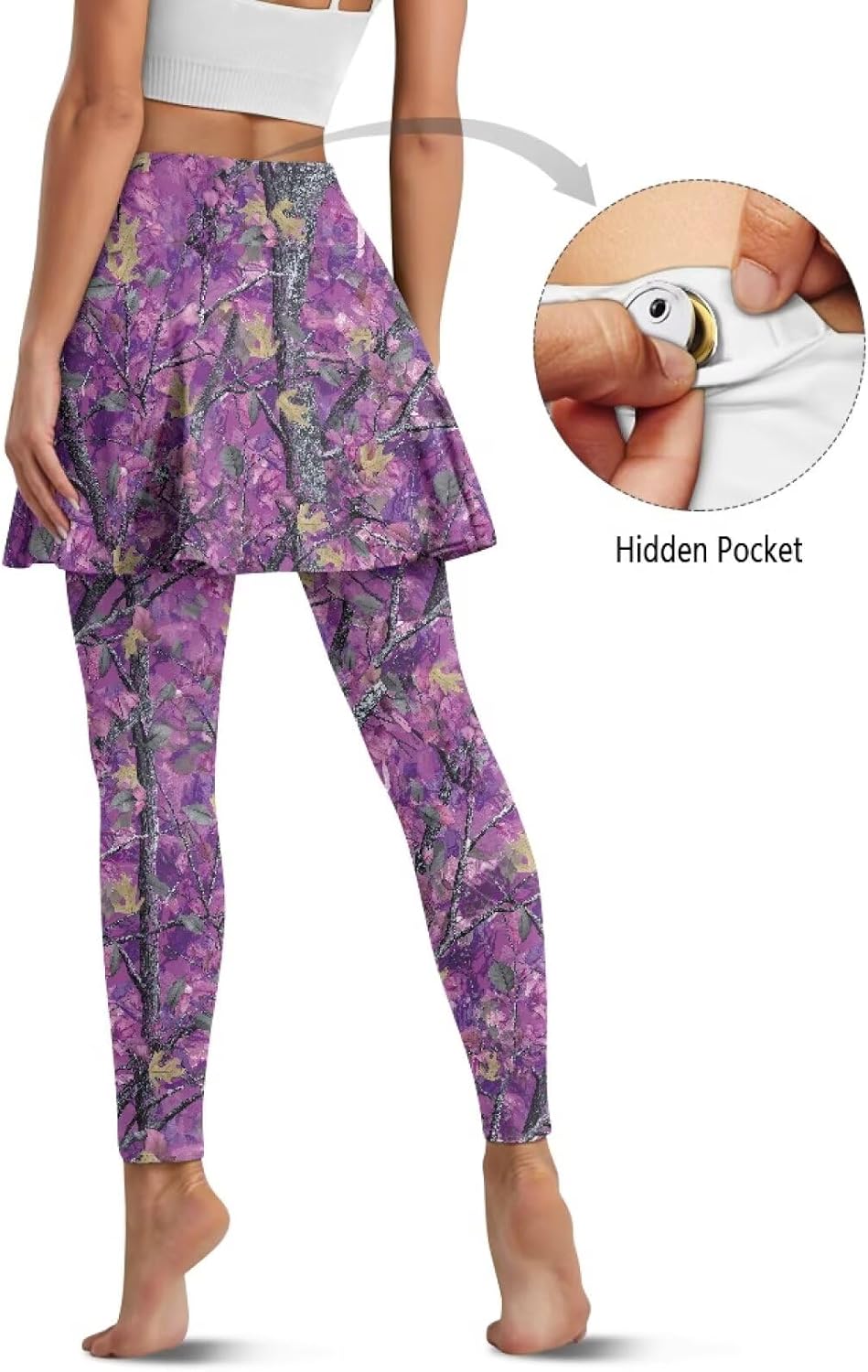 Renewold Skirted Leggings for Womens Tennis Running Athletic Skirt with Leggings Golf Yoga Pants with Pockets Clothing