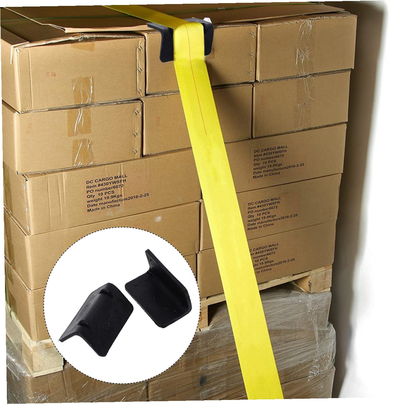 100 pezzi Proteggi Angoli Pallet Plastica Nera Robusti Angolari Rinforzati per Imballaggi Trasloco Protezione Carico Resistente per Trasporto Sicuro